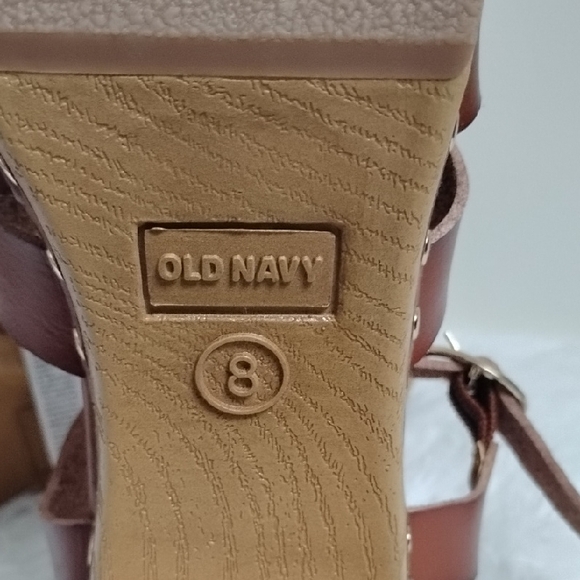 NWT Old Navy Brown Platform Open Toe Sandals Boho Feminine 70s - Picture 6 of 15